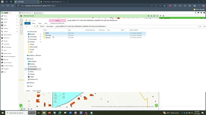 Work packet file exported from 3-GIS | Web